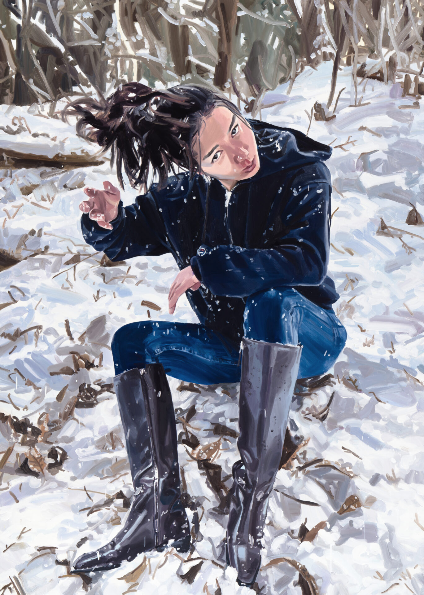 윤미류, Brushing Off 1, 2023, 캔버스에 유채, 227.3×162.1 cm